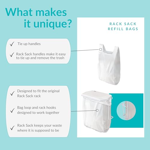 Rack Sack White Refill Trash Bags - 24 Pack for In-Cabinet Waste Management