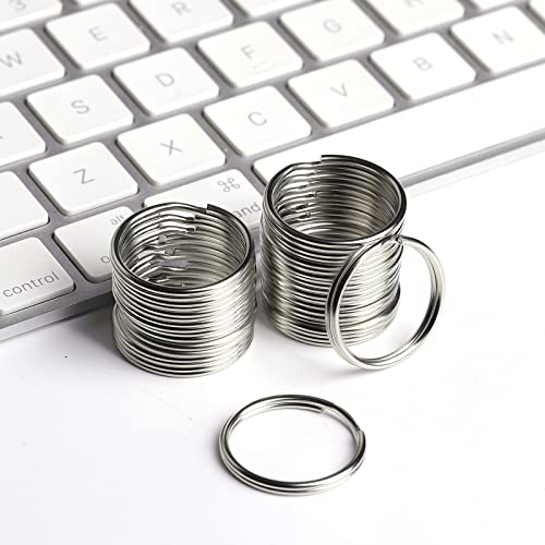 50pcs Silver 25mm Round Split Key Rings - Durable Metal Keychains