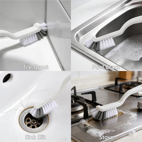 TURUM Crevice Cleaning Brush - Hard Bristle Grout Scrub Tool