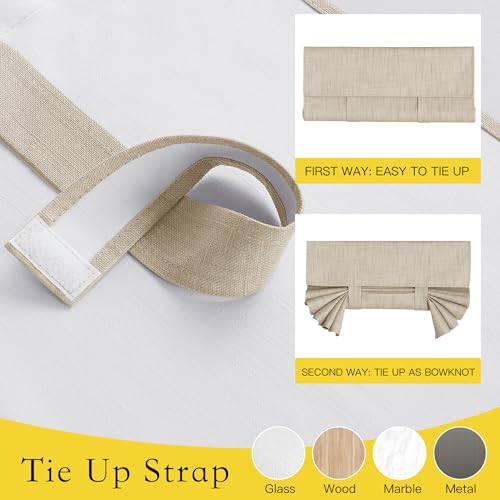 Linen Blackout Door Curtains - 26x72 Inches, Taupe, Insulated