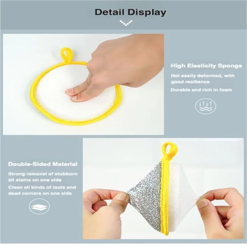 Double-Sided Dishwashing Sponge - Non-Scratch Kitchen Cleaning Tool