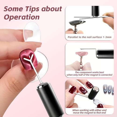 IOGOG 5-Piece Cat Eye Magnet Set for Gel Polish Nail Art