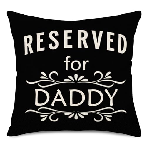 Cotton Linen Father's Day Quote Throw Pillow Cover - 18x18 Decorative Cushion for Sofa & Home