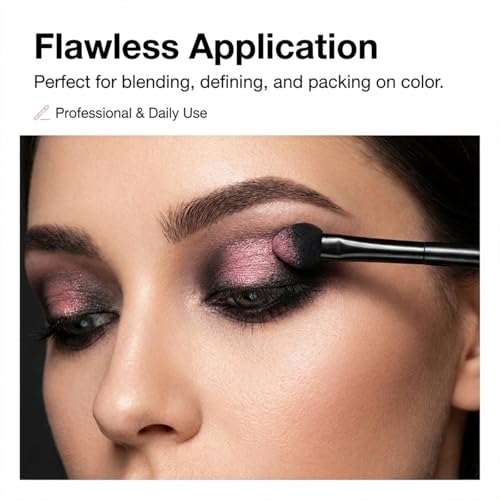 Xyembu 30 Pcs Disposable Dual-Sided Sponge Eyeshadow Brushes 4.7 Inch Black