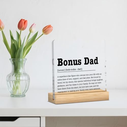 Bonus Dad Acrylic Decor | Perfect Gift for Stepdad | 4x4 Inches