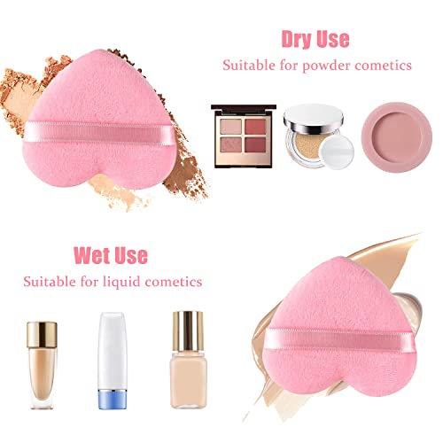 Spunspon 6-Piece Heart Shape Makeup Powder Puff Velour Sponge