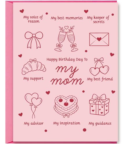 Cute Birthday Card for Mom - Premium Quality Card 187
