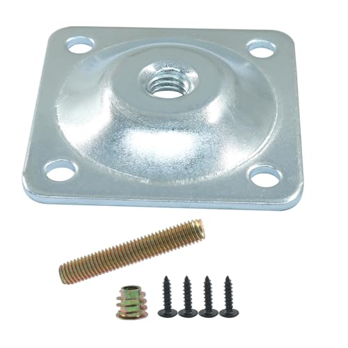 Murtenze 4 Pack Silver Leg Mounting Plates for Furniture Repair