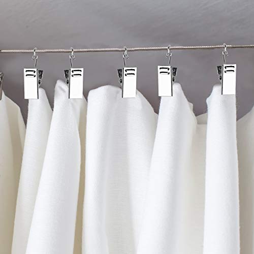 Heavy Duty Stainless Steel Curtain Clips - 50PCS for Drapes & Decor