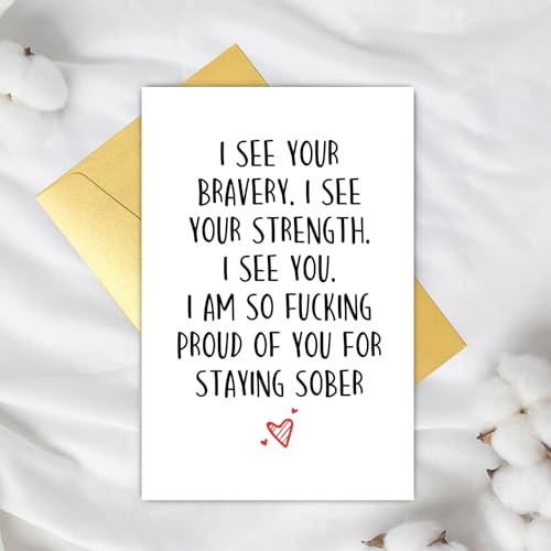Funny Sober Anniversary Greeting Card - Sobriety Milestone Gift for Him and Her