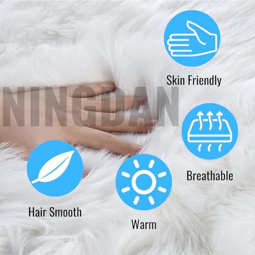 NINGDAN 12x12 Inch Square Faux Fur Rug - Soft Pink Plush Photo Background