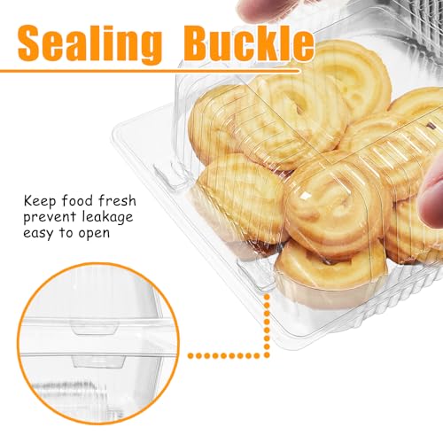 50 Pack Clear Plastic Clamshell Food Containers, Hinged Takeout Trays