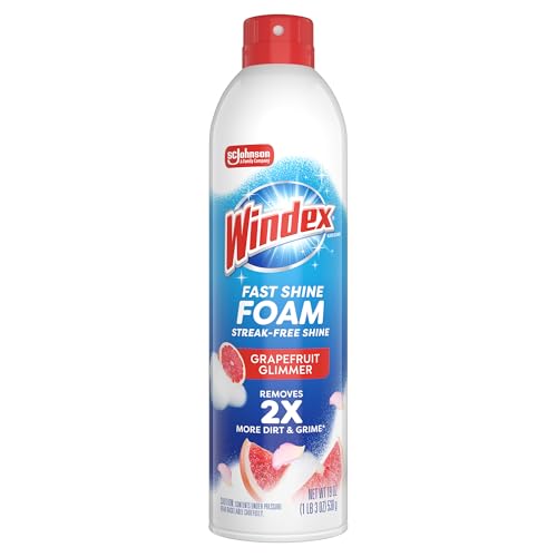 Windex Fast Shine Foam Glass Cleaner 6 Pack - Streak-Free, No-Drip, Multi-Surface Spray