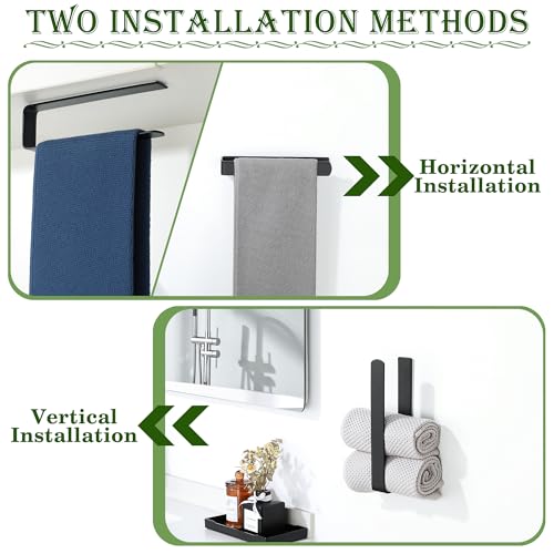 Matte Black Self Adhesive Hand Towel Holder for Bathroom