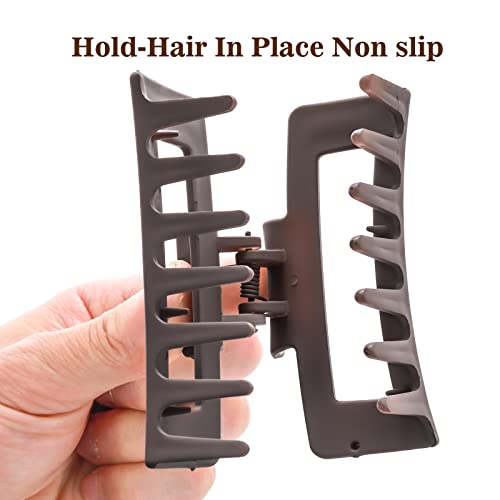 WLLHYF Square Hair Claw Clips 2-Piece Set Matte Non-Slip 3.5 Inch
