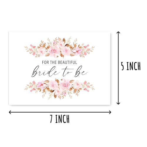 Floral Bride to Be Card - 5x7 Greeting Card for Bridal Shower & Wedding