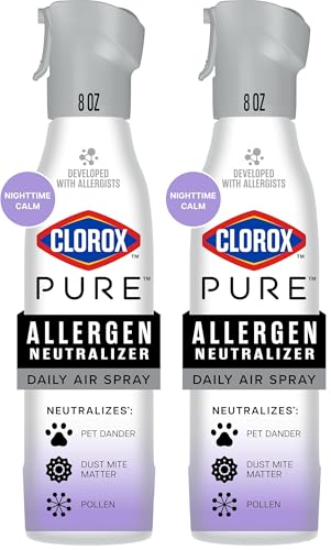 Clorox PURE Allergen Neutralizer Daily Air Spray, Nighttime Calm, 8 oz (2-Pack)