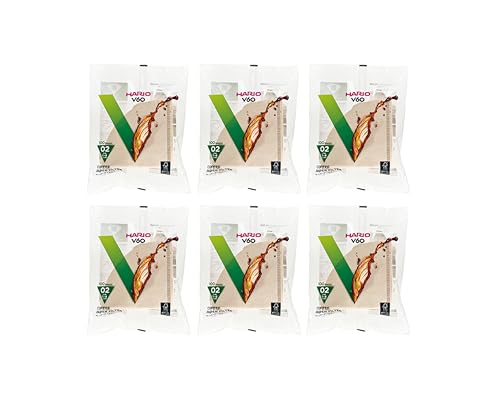 Hario V60 Size 02 Natural Paper Coffee Filters, 600ct (6 Pack)