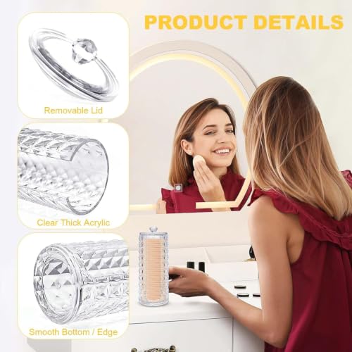 Acrylic Cotton Pads Holder - Easy Access Makeup Remover Organizer