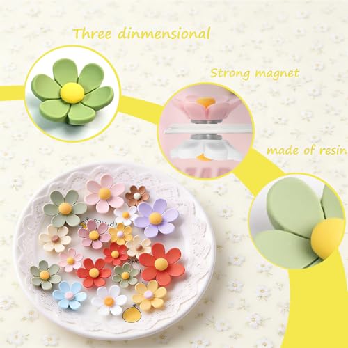 Cute 3D Flower Fridge Magnets - 20 Pack Decorative Set