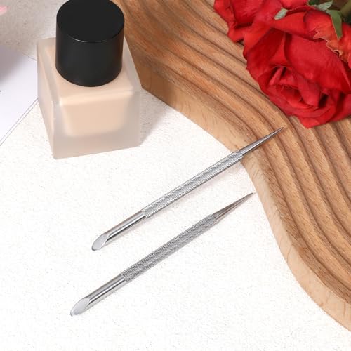 Stainless Steel Cuticle Pusher Pen 2-Pack Double Ended Manicure Tool