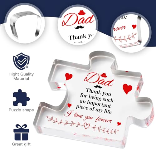 Acrylic Heart Block for Dad - Sentimental Father's Day Gift