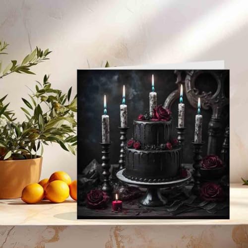 Purple Fox Gothic Wedding & Birthday Cake Card - 145mm