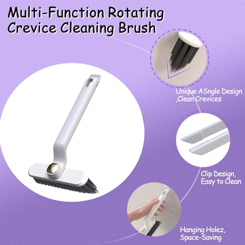 360-Degree Rotating Crevice Cleaning Brush Set - Multi-Function Tool for Home & Kitchen