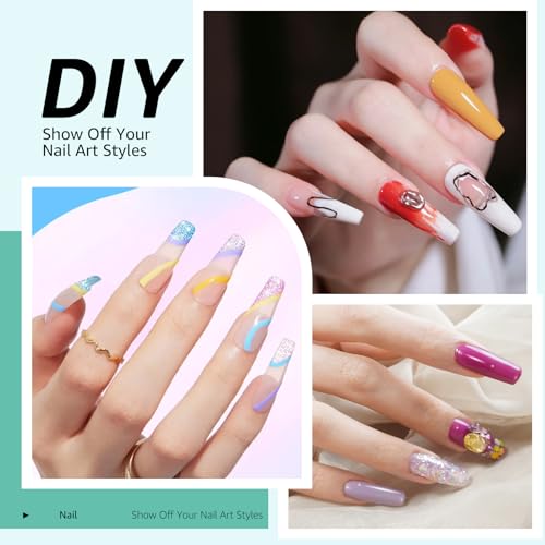 XXL Extra Long C Curve Square Nail Tips - 240PCS Clear Full Cover Fake Acrylic Nails