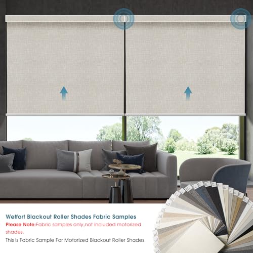 WEFFORT Blackout Roller Shades Fabric Samples - Multi-Color Options