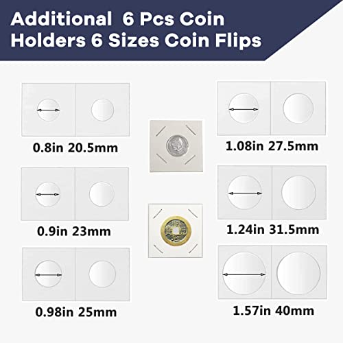 Smatagee 200 Clear Money Sleeves with Box & 6 Coin Flips