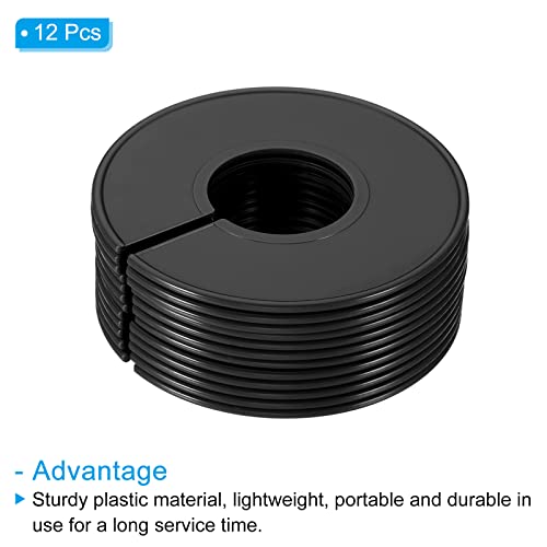 PATIKIL Black Clothes Dividers Set, 12 Pack Closet Wardrobe Labels, 3.5 Inch Diameter