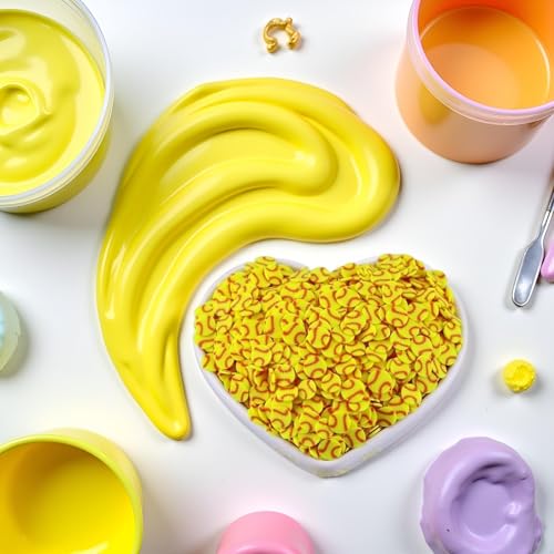 Dwuww 10g Yellow Softball Polymer Clay Slices 5mm for Slime and Crafts