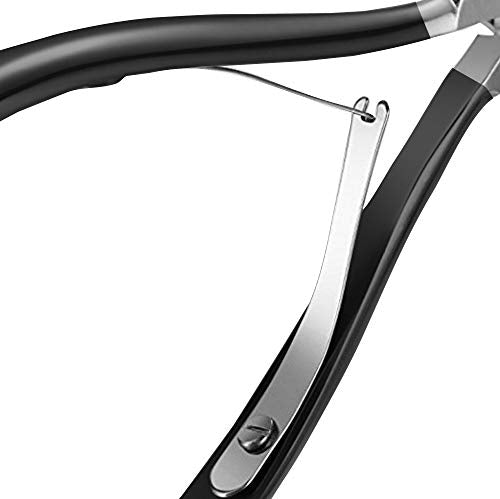 BlueOrchids Professional Stainless Steel Cuticle Nipper and Pusher Set - Black