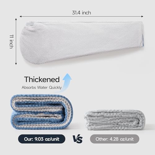 REDKISS Extra Large Microfiber Hair Towel Wrap for Women - Quick Dry & Anti-Frizz Turban