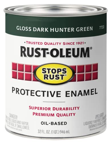 Rust-Oleum Stops Rust Enamel Paint - Gloss Dark Hunter Green, Quart