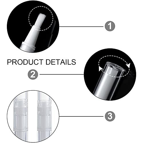 5 Pcs 3ml Empty Twist Pens with Brush Tip for Nail Oil and Lip Gloss