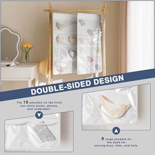 26-Pocket Closet Organizer for Socks, Underwear & Accessories