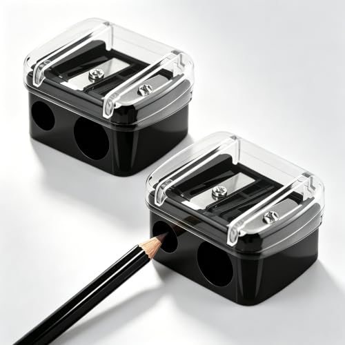 Dual Hole Makeup Pencil Sharpener for Eyeliner and Eyebrow Pencils 2Pcs
