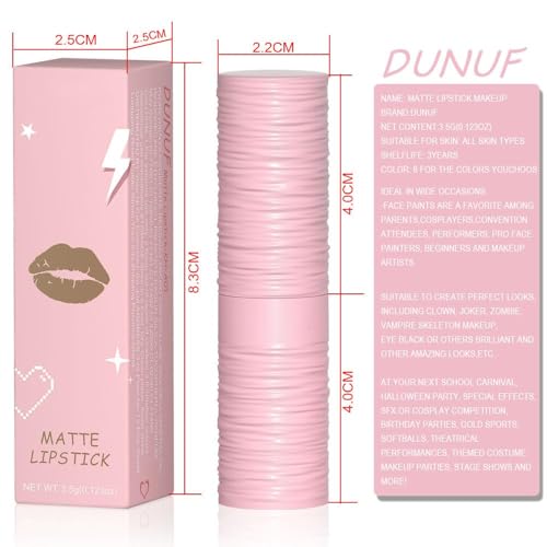BEUKING Matte Festival Lipstick & Face Painting Stick Waterproof Lip Tint