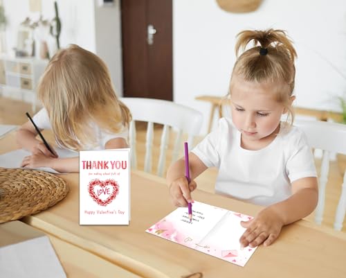 Teacher Valentine's Day Cards with Envelopes - 4x6 Appreciation Gifts