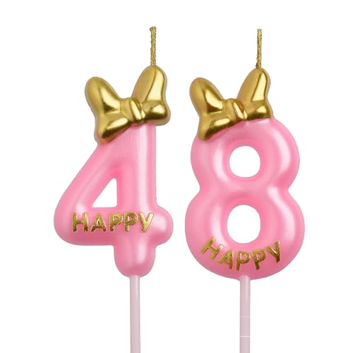 Rose Gold Birthday Candles Set for 48th & 84th Celebrations