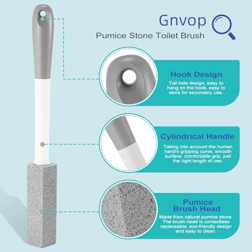 Gnvop Toilet Pumice Stone Cleaner Set with Long Handle - 4 Pack