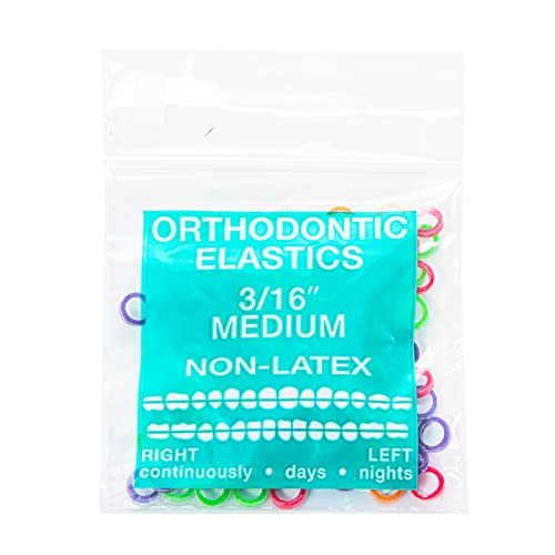 JMU Orthodontic Elastics 3/16 Medium Force 100 Pack Dental Rubber Bands