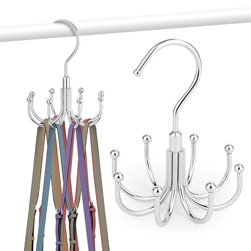 ZEDODIER Silver Purse Hanger Organizer - 8-Hook Rotatable Storage