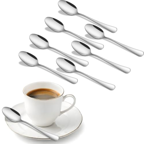 Dehov 5.5-Inch Stainless Steel Espresso Spoons, Silver - Set of 8
