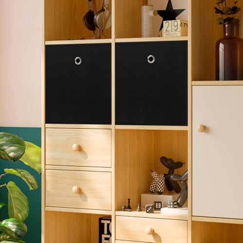 13-Inch Black Collapsible Fabric Storage Cube - 1 Pack