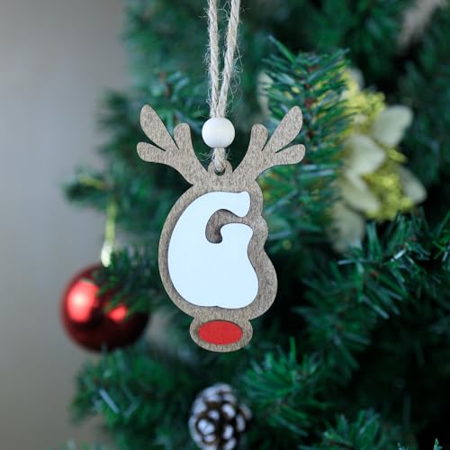 26 Reindeer Name Ornaments - Festive Christmas Tree Decorations