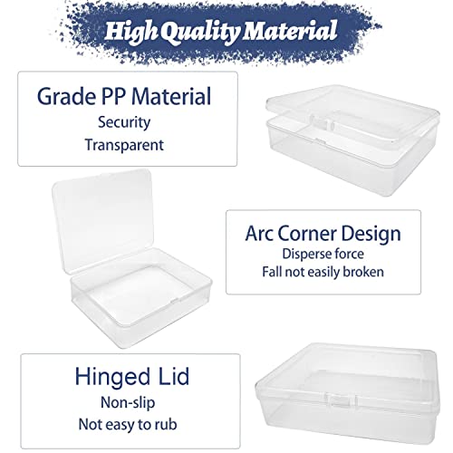 Mini Plastic Storage Containers - 6 Pcs Rectangle Boxes for Crafts