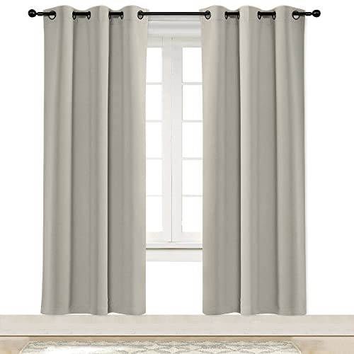 NICETOWN Natural Room Darkening Curtain Panel 42x72 inch